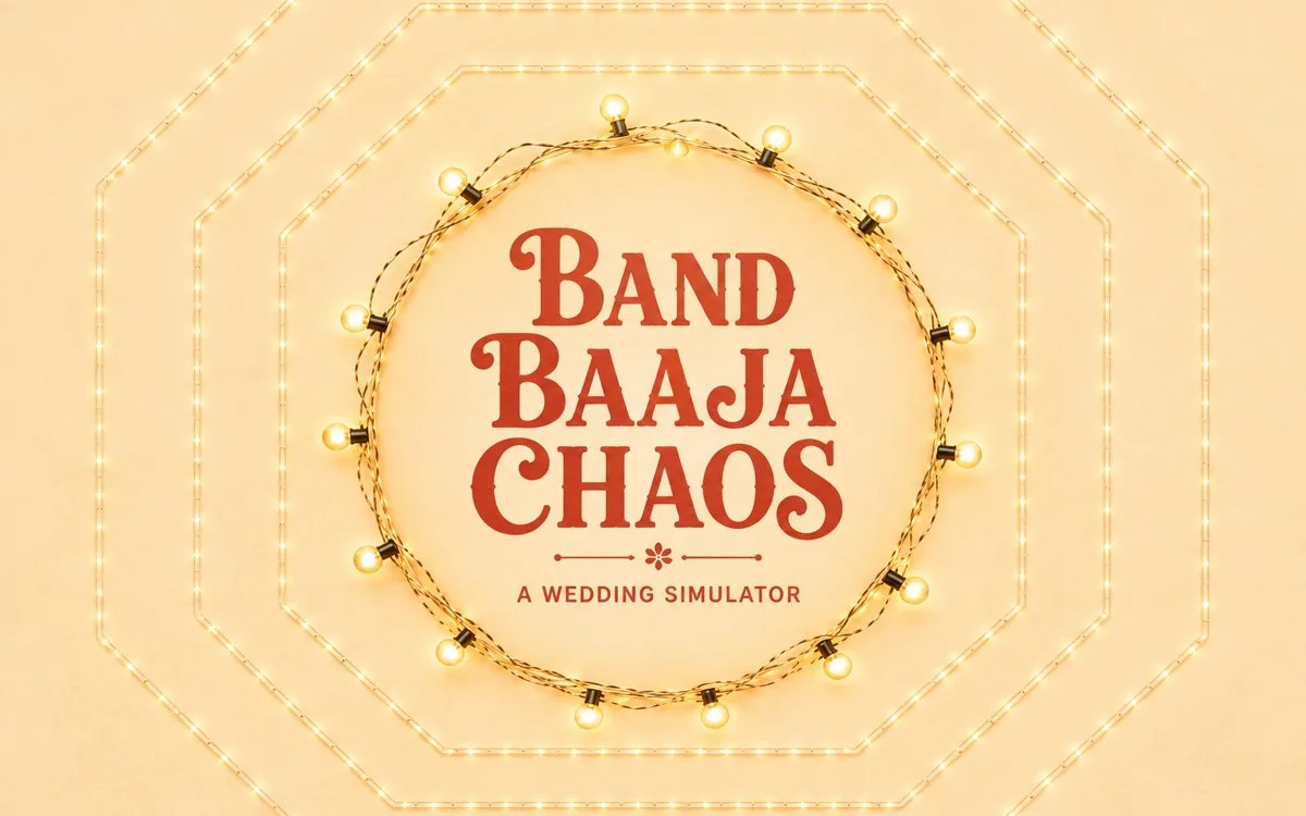 Band Baaja Chaos cover: the title in red inside a ring of fairy lights